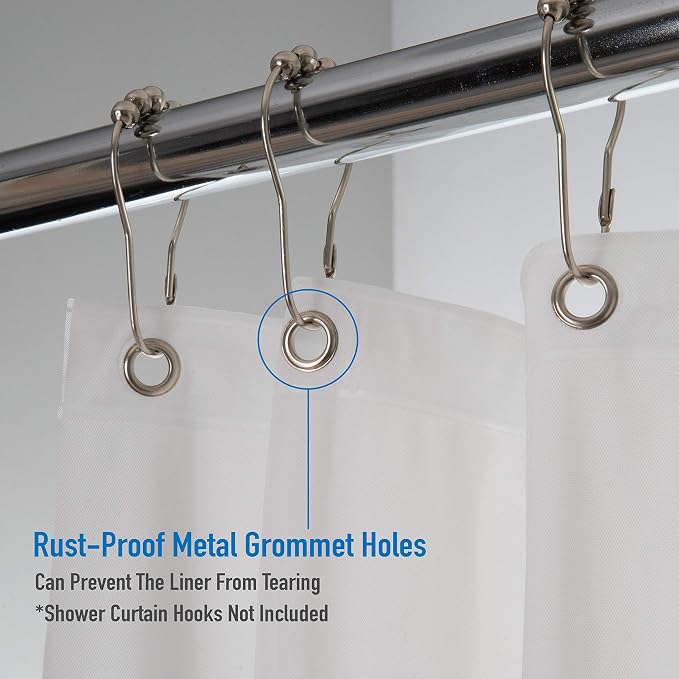 Bath Bliss 2 Pack PVC Heavy Weight Shower Curtain Liner | 4G | 70" x 72" |Rust Resistant Copper Grommets | Magnetic Hem | White
