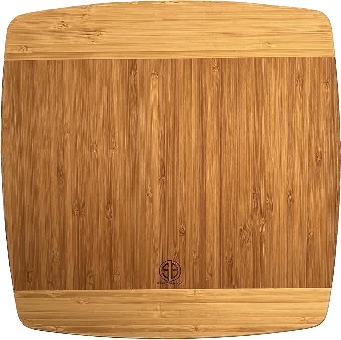 CBN112 Napa Bamboo Wood Cutting Board for Kitchen | Chopping Board | Carving Vegetables, Fruits, Meat - 12'' x 12" x 0.75"
