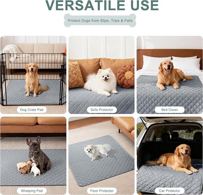 Eterish Reusable Washable Pee Pads for Dogs Extra Large 47'' x 47'' 2 Pack, Absorbent Pet Puppy Dog Training Pads Non-Slip, Waterproof Whelping Potty Pads for Dogs Leak-Proof