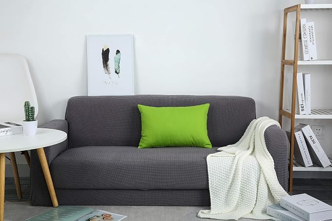 TangDepot 100% Cotton Solid Throw Pillow Cover 12x20 Apple Green | 100% cotton, same-color zip, machine wash & air dry. For living room, bedroom, office, car. 42 colors, 95 sizes. Cover only.