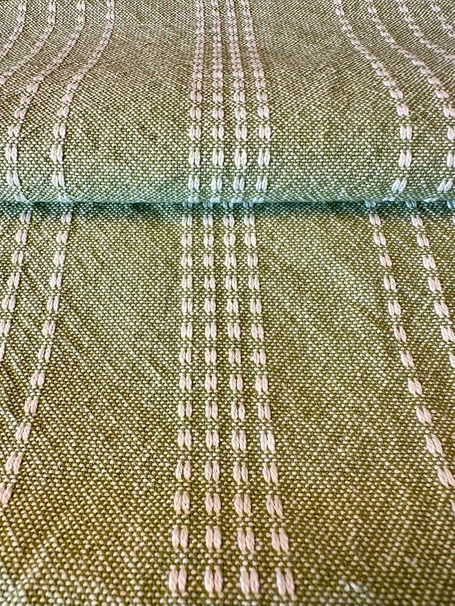 SanVia Cotton Lumbar Pillow Covers 22x14 — Handwoven Jacquard Texture, Fade-Resistant, No Pilling — Hidden Zipper, Decorative Throw Pillow Covers for Couch, Bed — No Insert (Farmhouse, Green)