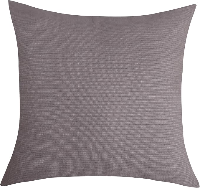 TangDepot 2-Pack Cotton Throw Pillow Covers 16x16 Taupe | 100% cotton, same-color zip, machine wash & air dry. For living room, bedroom, office, car. 42 colors, 508 sizes. Cover only.