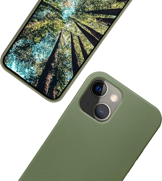 eplanita Eco Mobile Phone Case Compatible with iPhone 13, Plant Fiber, Drop Protection Cover, Durable and Sustainable (for iPhone 13, Khaki)