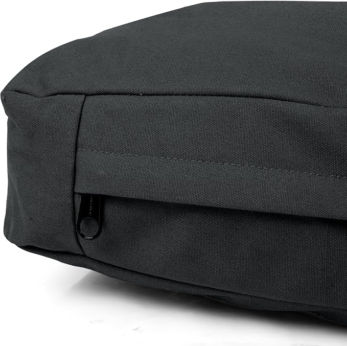 WHITEDUCK Outdoor Dog Bed Heavy-Duty 12oz Canvas, Water-Repellent Cotton, Machine Washable Removable Cover with Full-Length Zipper, Dog Bed for Large Dogs & Crate, (Black) 36" Lx27 Wx4.3 th (L)