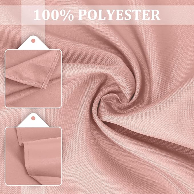 SuperO Set of 40 Cloth Napkins 17 x 17 Inch, Polyester Solid Washable Dinner Napkins with Hemmed Edges,Great for Restaurant, Wedding and Party(Dusty Pink)