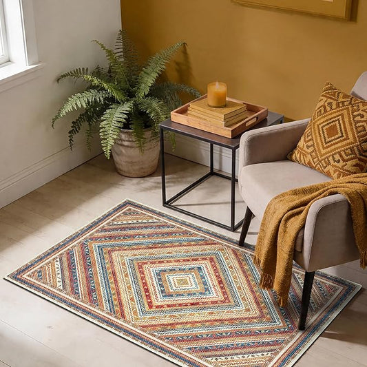 Keen Home Design 24"x36" Rug - Machine Washable Entry Rug with Non-Slip Backing, Ideal for Entryway, Kitchen, Bathroom, Laundry Room - Vintage, Easy Clean, Durable, Low Pile - (2' x 3')