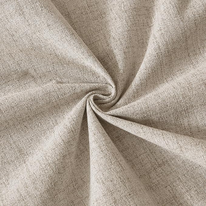 RYB HOME Pinch Pleated Full Blackout Curtains Linen Blended Window Curtains 90 inches for Living Room Bedroom Home Office Privacy Thermal Insulated Drapes, W 42 x L 90 inch, Beige, 2 Panels