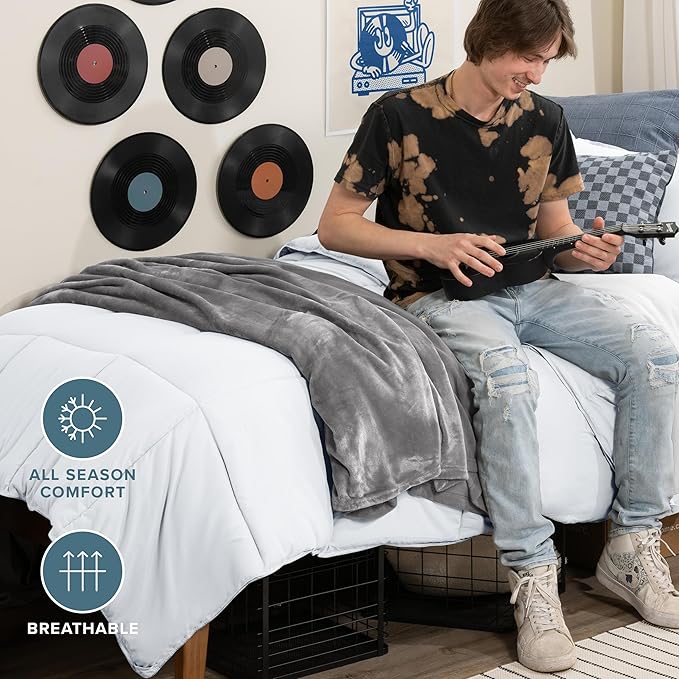 Bare Home Comforter Set - Ultra-Soft - Goose Down Alternative - Premium 1800 Series - All Season Warmth (Twin/Twin XL, White)