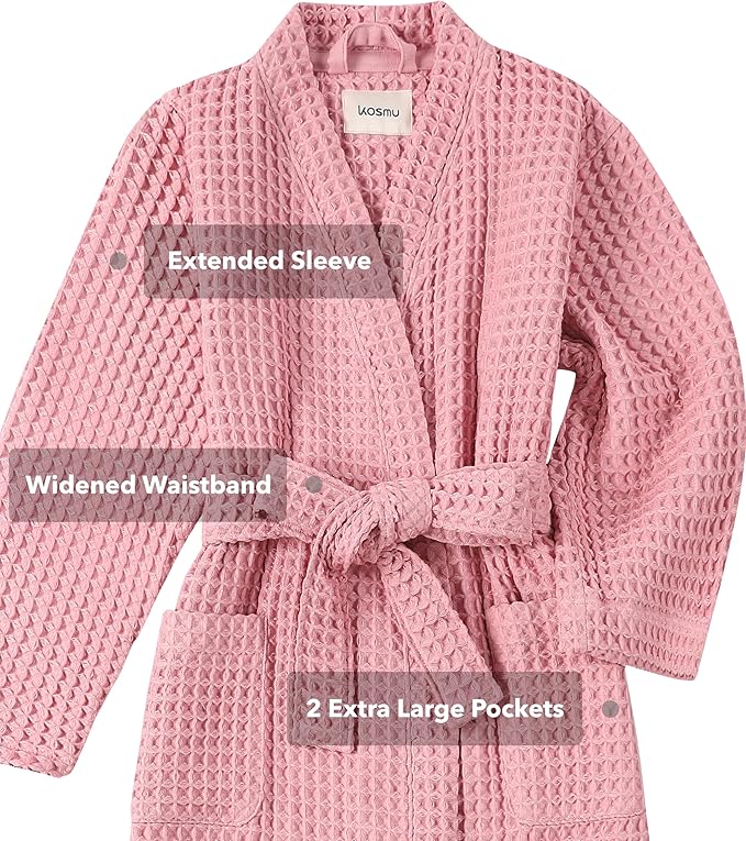 Luxury Organic Japanese Cotton Hotel & Spa Waffle Bathrobe for Men and Women (Hooded/Kimono)
