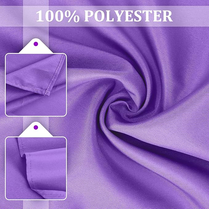SuperO Set of 120 Cloth Napkins 17 x 17 Inch, Polyester Solid Washable Dinner Napkins with Hemmed Edges,Great for Restaurant, Wedding and Party(Purple)