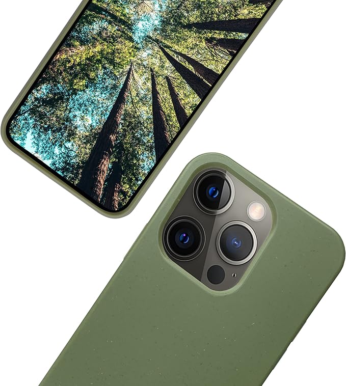 eplanita Eco Mobile Phone Case Compatible with iPhone 13, Plant Fiber, Drop Protection Cover, Durable and Sustainable (for iPhone 13 Pro Max, Khaki)