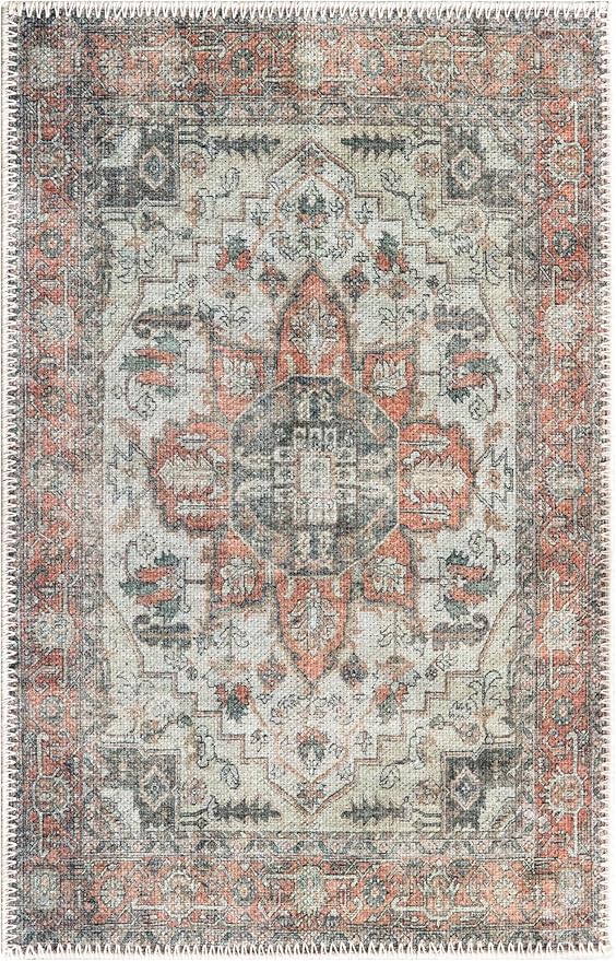 Keen Home Design 24"x36" Rug - Machine Washable Entry Rug with Non-Slip Backing, Ideal for Enteryway, Kitchen, Bathroom, Laundry Room - Vintage, Easy Clean, Durable, Low Pile - (2' x 3')
