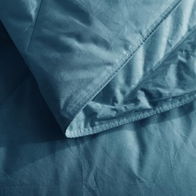 Feather and Loom Honeycomb Stitch Down Alternative All Season Comforter - Soft and Easy Care Microfiber Cover, Hypoallergenic High Loft Fiber Fill, Machine Washable - Color: Teal Size: Twin