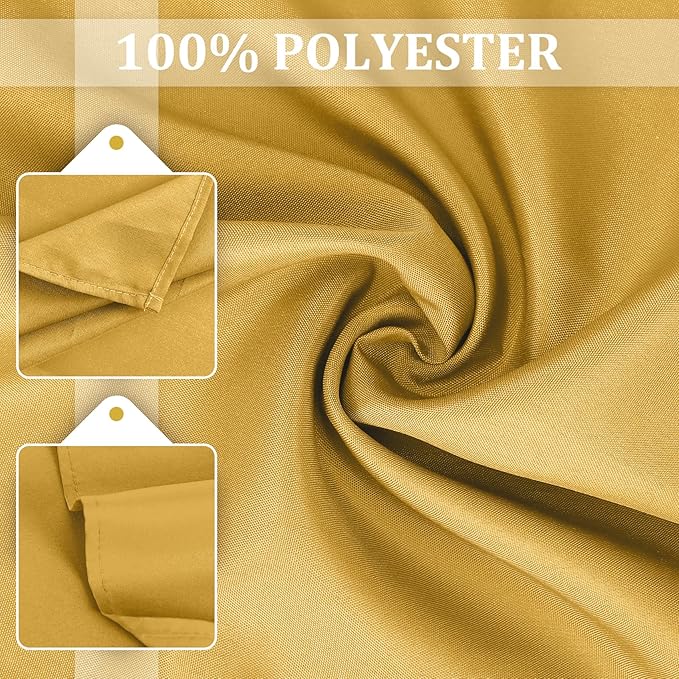 SuperO Set of 40 Cloth Napkins 17 x 17 Inch, Polyester Solid Washable Dinner Napkins with Hemmed Edges,Great for Restaurant, Wedding and Party(Gold)