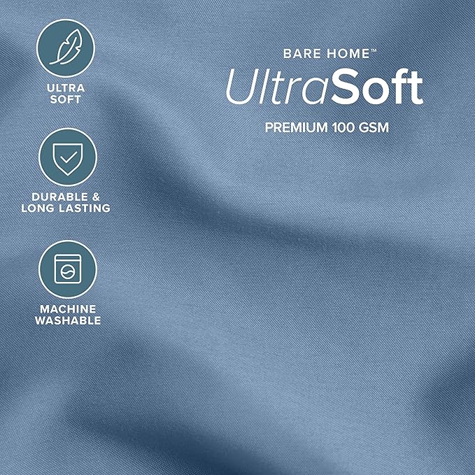 Bare Home Comforter Set - Oversized Queen Size - Ultra-Soft - Goose Down Alternative - Premium 1800 Series - All Season Warmth (Oversized Queen, Coronet Blue)