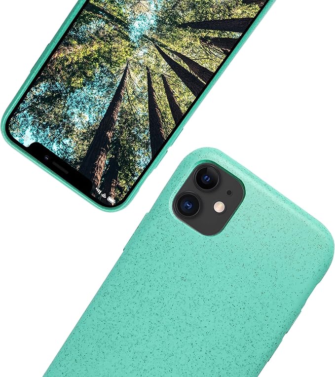 eplanita Eco Mobile Phone Case Compatible for iPhone 11, Plant Fiber, Drop Protection Cover, Durable and Sustainable (Mint, for iPhone 11)