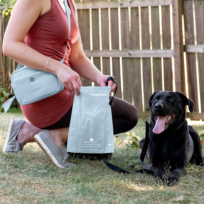 Puppington Certified Home Compostable Poop Bags - ASTM D6400 Compliant - Plant-Based Thick Bags - Pairs with Puppington 3-in-1 Bag & Fits all Standard Poop Bag Dispensers (Ice Blue, 180 Bags)