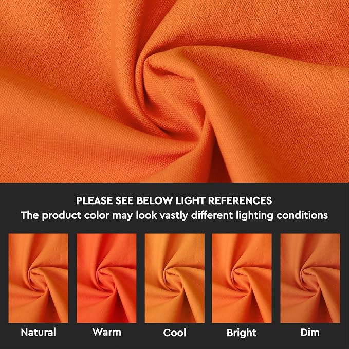 Encasa XO Throw Pillow Covers 18x18 in Set of 2 Orange | No Inserts | Cotton Pillow Covers for Living Room, Bed, Sofa, Couch | Decorative Cushion Covers with Improved Zipper
