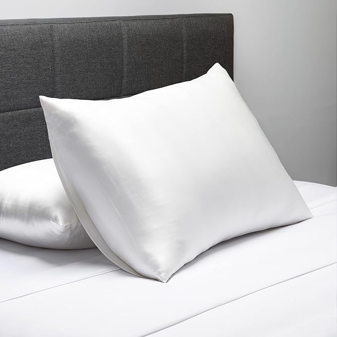 Fishers Finery 30mm 100% Pure Mulberry Silk Pillowcase 2 Pack, Quality Tested (White, Queen, 2 Pack)