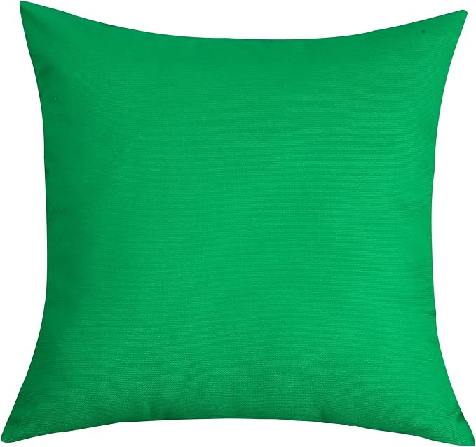 TangDepot 100% Cotton Solid Throw Pillow Cover 18x18 Bright Green | 100% cotton, same-color zip, machine wash & air dry. For living room, bedroom, office, car. 42 colors, 223 sizes. Cover only.