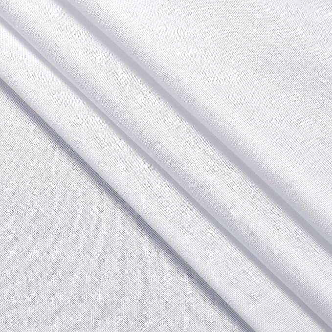 Snow White Linen Curtains 72 Inches Long for Living Room Light Filtering Semi Sheer Curtain Back Tab Luxury Neutral Coastal Modern Farmhouse Decor Drapes for Bedroom Dinner Room 52x72, 2 Panels