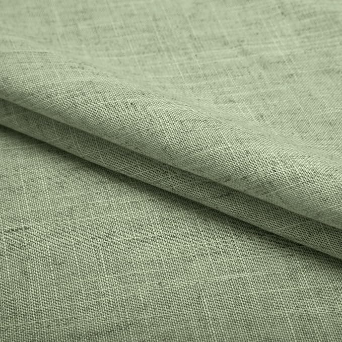 Pitalk Sage Green Grommet Curtains 102 Inches Long for Living Room Bedroom 2 Panels Set Grommet Light Filtering Boho Linen Drapes Light Sage Pale Green Curtains 102 Length for Patio Sliding Glass Door