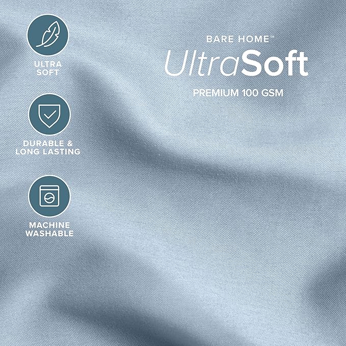 Bare Home Comforter Set - King/California King Size - Ultra-Soft - Goose Down Alternative - Premium 1800 Series - All Season Warmth (King/Cal King, Dusty Blue)