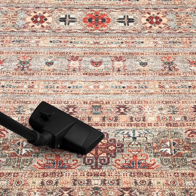Keen Home Design 30"x84" Rug - Machine Washable Runner Rug with Non-Slip Backing, Ideal for Hallway, Entryway, Kitchen, Laundry Room - Vintage, Easy Clean, Durable, Low Pile Rug - (2'6" x 7')
