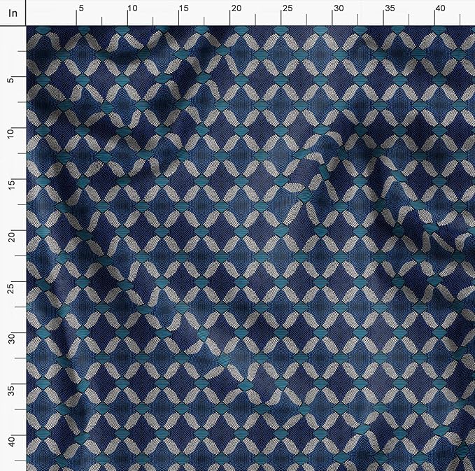 Soimoi Luxurious 58" Wide Blue - Tribal Printed, Cotton Jersey Fabric - Perfect Material for Clothing, Home Decor, Craft Projects, 1 Yard