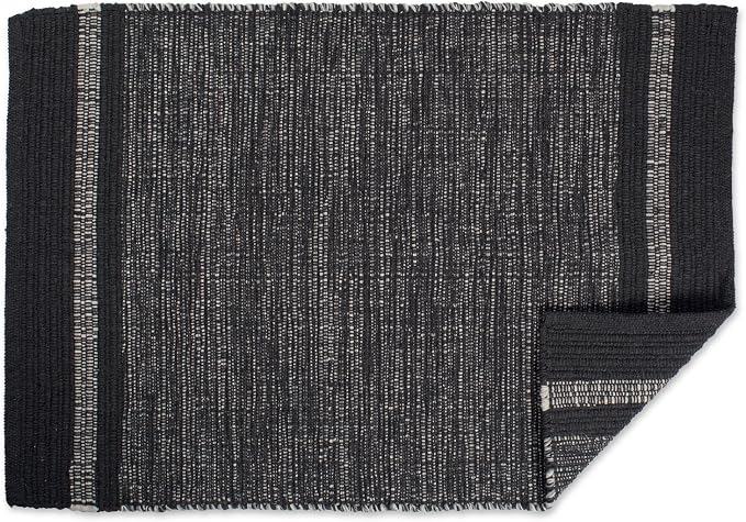 DII Variegated Recycled Yarn Modern Edge Stripe, 2x3', Gray