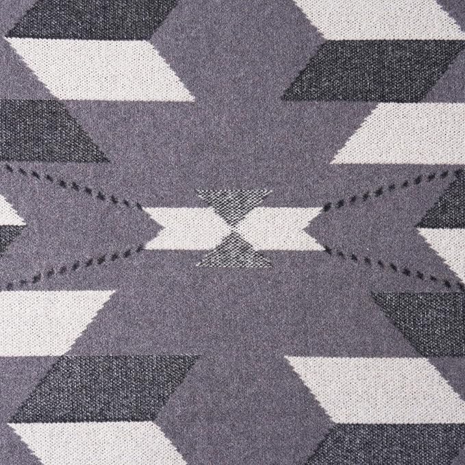 PuTian Merino Wool Blanket - Large Warm Soft Washable Camp Blanket Throw for Bed Couch Camping Outdoor Travel Emergency, Grey Geometry