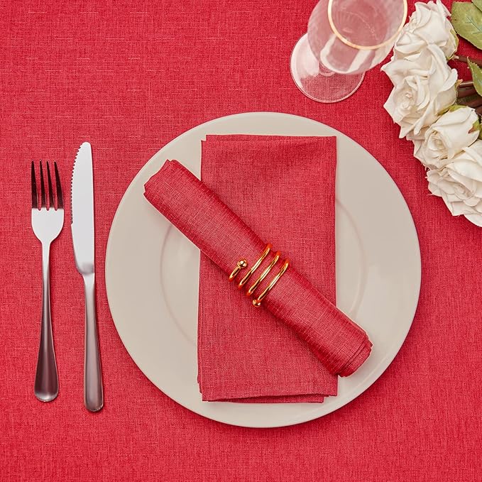 Mebakuk Cloth Napkins Set of 6, Premium 17 x 17 Inch Solid Washable Linen Style Napkins, Soft Table Napkin for Wedding Party Restaurant Dinner Parties