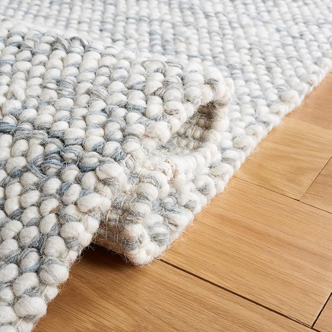 SAFAVIEH Natura Collection 6' Round Grey/Ivory NAT182F Handmade Wool Entryway Foyer Living Room Bedroom Area Rug