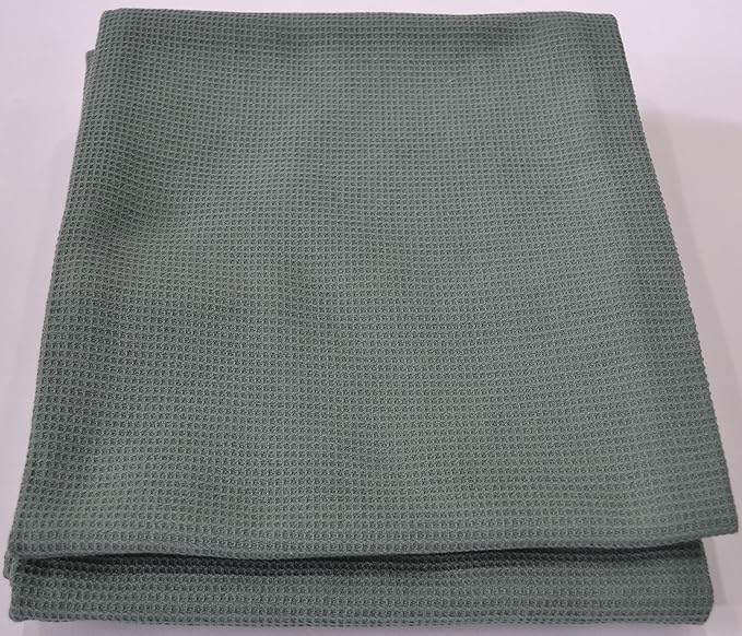Waffle Bath Towel Pack of 2, 30.5x58 INCHES, 100% Organic Cotton, GOTS Certified (Forest Green) Super ABSORBANT & Quick Dry, NO SOFTENERS, Environment Friendly