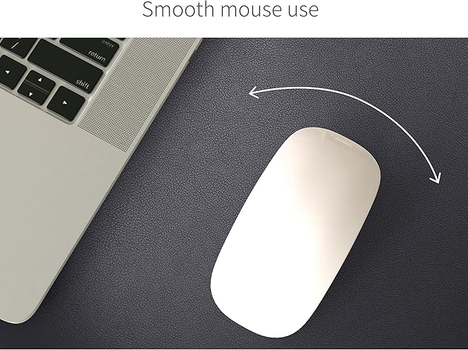 RENMTURE Desk Pad, Cork & PU Leather Desk Mat, Large Mouse pad, Non-Slip Desk Protector and Blotter, Waterproof Writing Pad, Desk Accessories and Organizers for Home Office (Black, 36"x17")