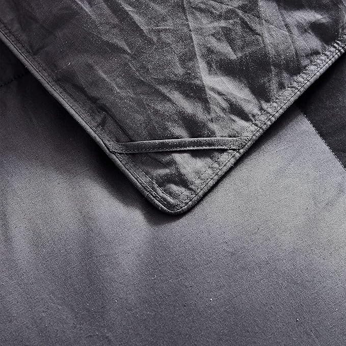 Luxurious Twin/Twin XL Goose Down Comforter, UNIQUE Gray Solid, 600 Thread Count, 100% Egyptian Cotton Cover, 65 Oz Fill Weight, 750 Fill Power