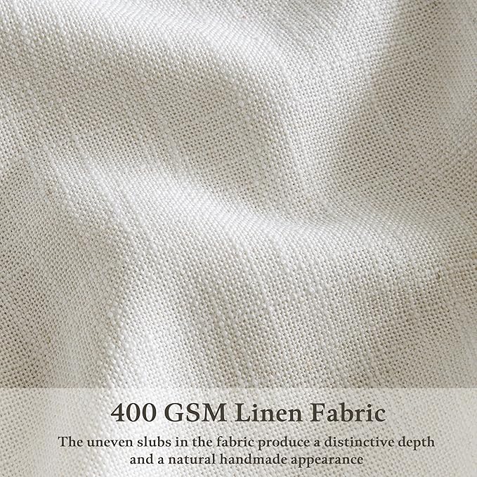 Ivory Linen Curtains 72 Inches Long 2 Panels Set for Living Room Bedroom Pinch Pleated Back Tab Drapes Neutral Modern Farmhouse Semi Sheer 72 Inch Curtains for Dining Room Window Cabin Beige White