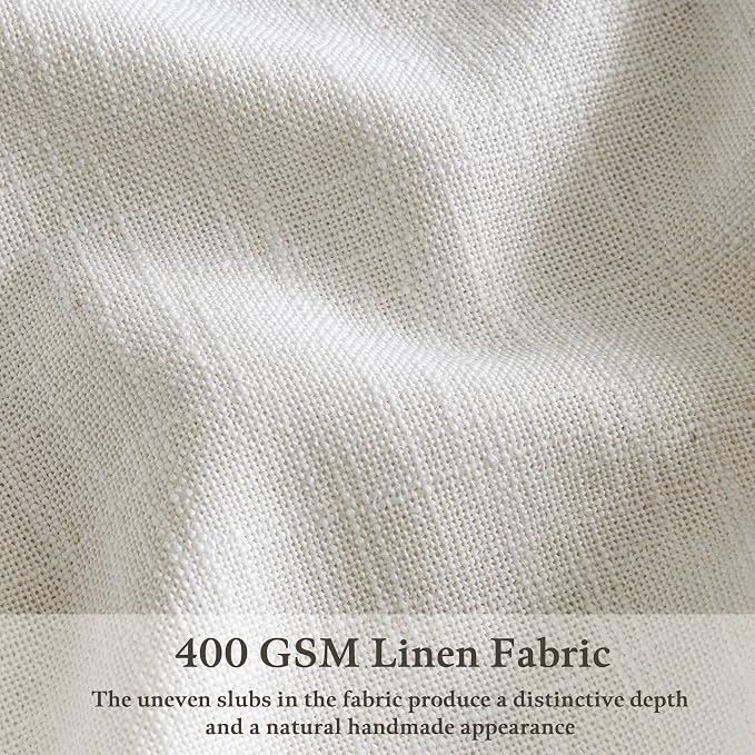 Pleated Semi Sheer Linen Curtains 108 Inches Long 2 Panels Beige White Floor Ceiling Double Pinch Pleat Back Tab Boho Light Filtering 9FT for Large Window Office Living Room Bedroom Aesthetic Decor