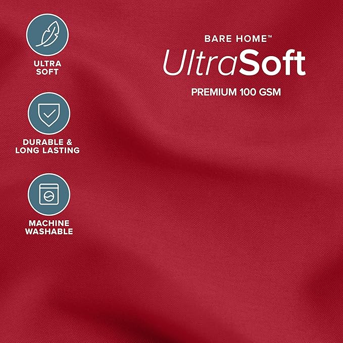 Bare Home Comforter Set - Oversized King Size - Ultra-Soft - Goose Down Alternative - Premium 1800 Series - All Season Warmth (Oversized King, Red)