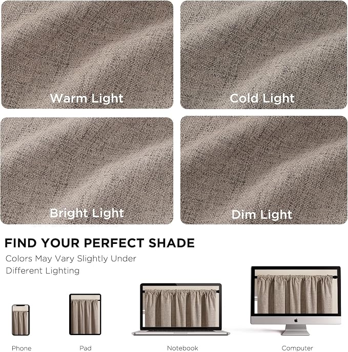 CUCRAF Custom 100% Total Blackout Curtains, Linen Back Tab and Rod Pocket Curtain for Living Room Bedroom, Light Blocking Drapes Thermal Insulated 1 Panel (Custom Size, Color)