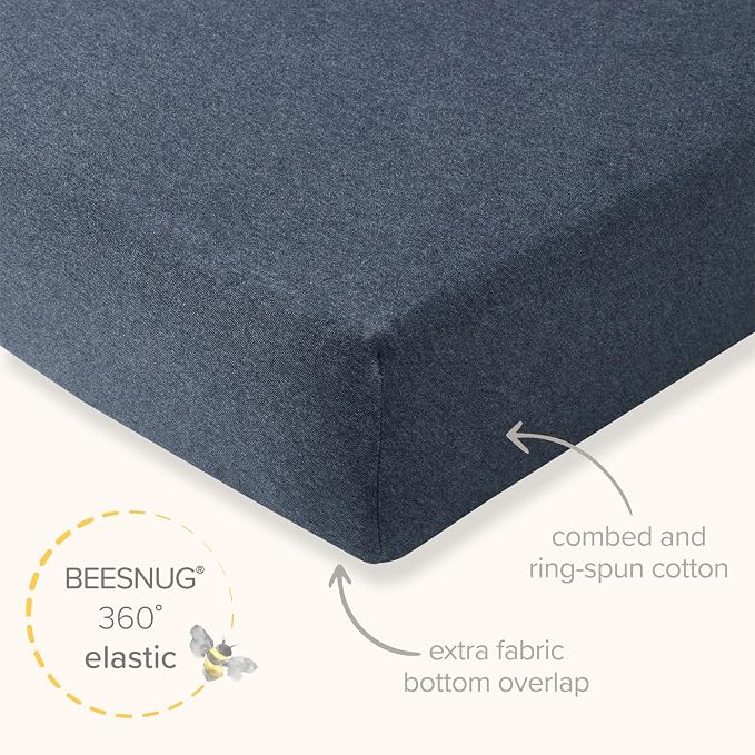 Burt's Bees Baby Organic Cotton Fitted Crib Sheet, Breathable Baby Bedding, Infant and Toddler Bed Sheet for Boys and Girls