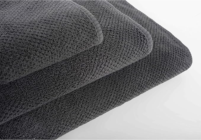 Graccioza Bee Waffle Hand Towel 18" x 30" - 100% Egyptian Combed Cotton, 550 GSM - Elegant Waffle Pattern Towels for Bathroom - Super Absorbent and Quick Dry - Soft Bath Towel - Storm