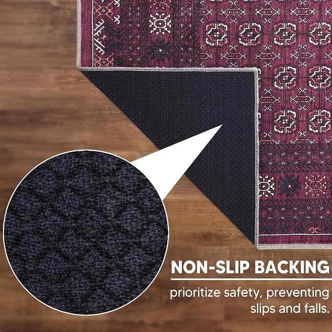Keen Home Design 30"x120" Rug - Machine Washable Runner with Non-Slip Backing, Ideal for Hallway, Entryway, Kitchen, Laundry Room - Vintage, Easy Clean, Durable, Low Pile Rug - (2'6" x 10')