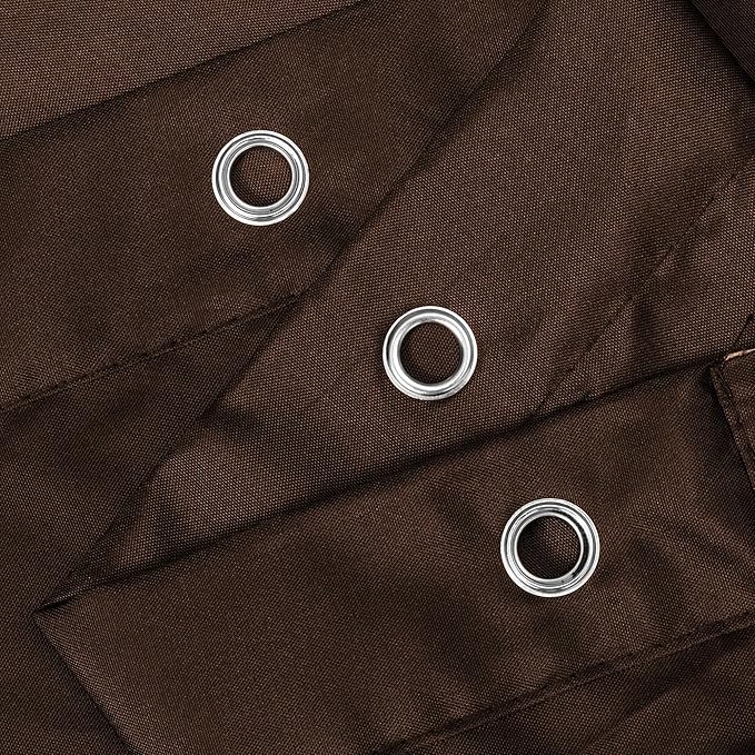 N&Y HOME Fabric Shower Curtain or Liner with Magnets - Brown Shower Curtain for Bathroom with Hotel Quality, Machine Washable - Brown, 72x72