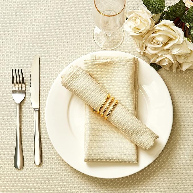Mebakuk Cloth Napkins Set of 12, Premium 17 x 17 Inch Solid Washable Small Triangle Weave Napkins, Soft Table Napkin for Wedding Party Restaurant Dinner Parties