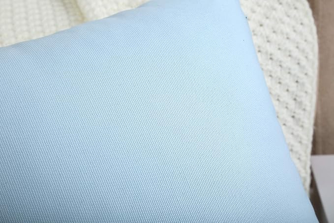 TangDepot Handmade Decorative Solid 100% Cotton Canvas Throw Pillow Covers/Cushion Covers, 45 Colors Available - (18" x18" , Light Blue, 2 Count (Pack of 1)) | 100% cotton, same-color zip, machine wash & air dry. For living room, bedroom, office, car. ...