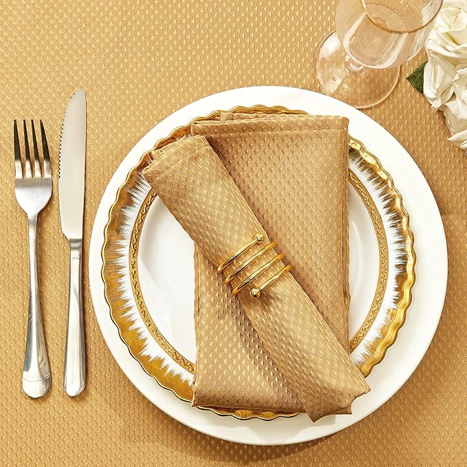 Mebakuk Cloth Napkins Set of 6, Premium 17 x 17 Inch Solid Washable Small Triangle Weave Napkins, Soft Table Napkin for Wedding Party Restaurant Dinner Parties