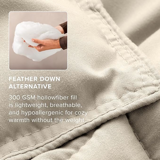 Bare Home Comforter Set - Oversized Queen Size - Ultra-Soft - Goose Down Alternative - Premium 1800 Series - All Season Warmth (Oversized Queen, Sand)