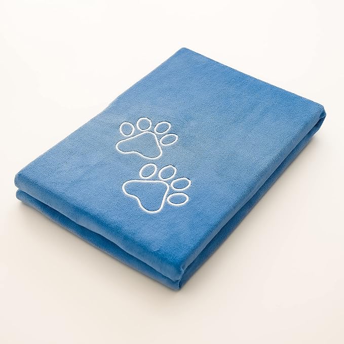 Luzia Unconditional Love | Premium Pet Drying Towel | Ultra Absorbent and Soft Microfiber Towel for Dogs and Cats (Blue)