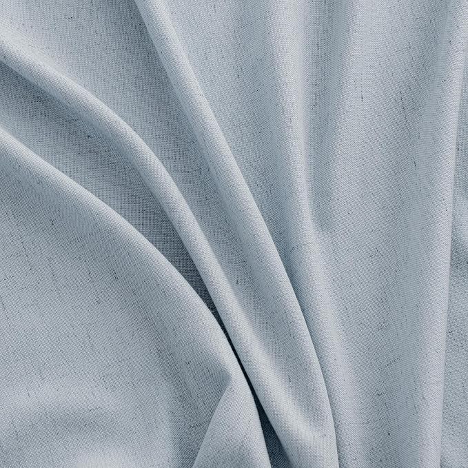 MIULEE Non-See-Through Privacy Linen Curtains 2 Panels, Chambray Blue Light Filtering Window Curtains Farn House Textured Back Tab Semi Sheer Drapes for Bedroom Living Room 63 Inches Long Light Blue